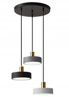 Lampy sufitowe - Lampa Sufitowa Led Plafon Wisząca Żyrandol 3 Pilot Czarny Szary - miniaturka - grafika 1
