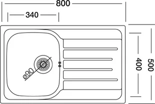 Zlew KERNAU KSS G 454 1B1D stal LEN - Zlewozmywaki - miniaturka - grafika 2