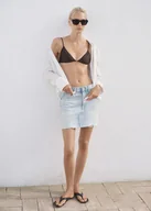 Spódnice - MANGO - Spódnica z denimu z postrzępionym dołem jasnoniebieski - 2XL - Kobieta - miniaturka - grafika 1