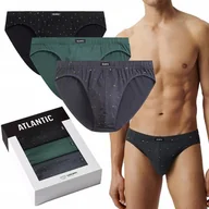 Majtki męskie - SLIPY MĘSKIE ATLANTIC SPORT 3MP186/CZA/ZIE/GRF 3PAK *M* - miniaturka - grafika 1