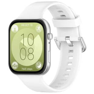 Pasek Bizon Strap Watch Silicone Pro do Huawei Watch Fit 3, biały - Akcesoria do smartwatchy - miniaturka - grafika 1