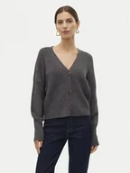 Swetry damskie - Vero Moda Kardigan Lea 10249632 Szary Regular Fit - miniaturka - grafika 1