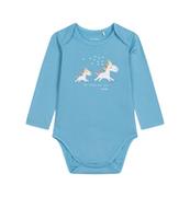 Body dla niemowląt - Body z długim rękawem dla dziecka do 2 lat, z jednorożcem, niebieskie - miniaturka - grafika 1