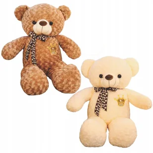PLUSZOWY PLUSZ MIŚ 70 CM KĘDZIERZĄWY Z NASZYWKĄ MASKOTA PLUSZAK 70 cm - Maskotki i pluszaki - miniaturka - grafika 1