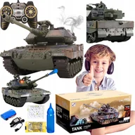 Zabawki zdalnie sterowane - Duży Dymiący CZOŁG zdalnie sterowany na kulki 2.4GHz 1:18 LEOPARD 2 - miniaturka - grafika 1