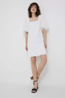 Sukienki - Tommy Hilfiger sukienka bawełniana kolor biały mini prosta - miniaturka - grafika 1