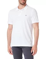Koszulki męskie - GANT Męska koszulka polo Reg Shield Ss Pique Polo, biały, 3XL - miniaturka - grafika 1