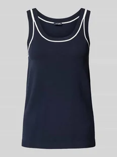 Top z dzianiny z prążkowanymi wykończeniami model ‘Kadi’ - Koszulki i topy damskie - miniaturka - grafika 1