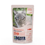 Mokra karma dla kotów - Bozita Kawałki w sosie z łososiem saszetka) 85g 42362-uniw - miniaturka - grafika 1
