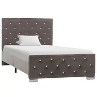 Łóżka - vidaXL Rama łóżka, szara, tapicerowana tkaniną, 90 x 200 cm - miniaturka - grafika 1