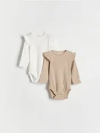 Komplety dla niemowląt - Reserved - Body z falbanką 2 pack - beżowy - miniaturka - grafika 1