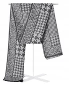 Apaszki i szaliki męskie - Szal Szalik Męski Ciepły Zimowy Popielato - Szary W Pepitkę - miniaturka - grafika 1