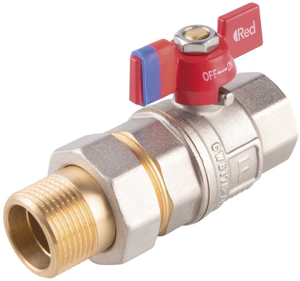 Zawór kulowy nakrętno-wkrętny z motylkiem, ze śrubunkiem 1/2 F-Power Pro