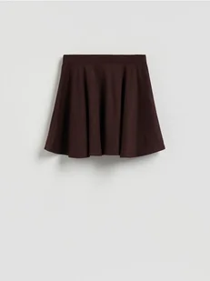 Reserved - Spódnica mini z falbanką - ciemnobrązowy - Spódnice - miniaturka - grafika 1