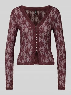 Bluzka z długim rękawem o kroju slim fit z półprzezroczystego materiału model ‘ALBA’ - Sukienki - miniaturka - grafika 1