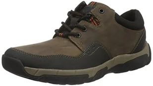 Clarks Trampki męskie Walbeck Edge, Brązowa brązowa skóra odporna na warunki atmosferyczne, 39.5 EU - Trampki męskie - miniaturka - grafika 1