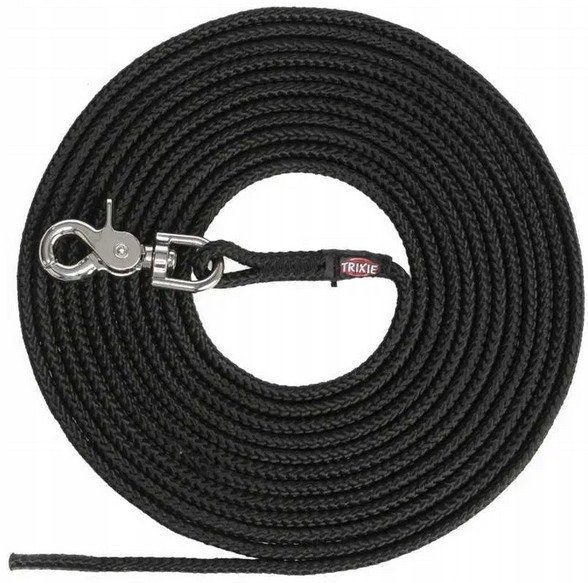 Trixie Treningowa S-L linowa 20m czarna