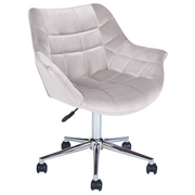 Fotele i krzesła biurowe - Krzesło biurowe regulowane welurowe szare LABELLE Lumarko! - miniaturka - grafika 1