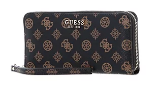 GUESS Damski portfel Laurel SLG Large Zip Around Wallet, Logo Mocha, jeden rozmiar - Portfele - miniaturka - grafika 1