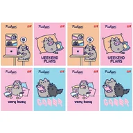 Zeszyty szkolne - 8X ZESZYT A5 32 KARTKI PUSHEEN: 4x TRZY LINIA + 4x KRATKA - miniaturka - grafika 1