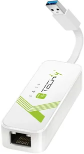 TECHLY USB3.0 RJ45 Adapter Weiss USB Stecker Typ A am Kabel auf RJ45 Netzgeschwindigkeit 10/100/1000 MBit/s - Adaptery i przejściówki - miniaturka - grafika 1