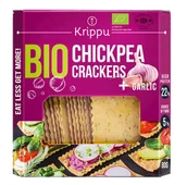 Krakersy - Krippu Krakersy proteinowe z ciecierzycy z czosnkiem 80 g Bio - żywność - miniaturka - grafika 1
