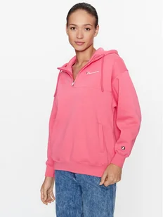 Champion Bluza Hooded Half Zip Sweatshirt 116581 Różowy Oversize - Bluzy damskie - miniaturka - grafika 1