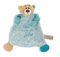 Zabawki sensoryczne - NICI 48895 Kocyk 25x25cm Miś z gryzakiem i przystawką do smoczka - miniaturka - grafika 1