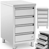 Meble gastronomiczne - Szafka gastronomiczna wolnostojąca 4 szuflady STAL 50 x 60 x 87 cm - miniaturka - grafika 1