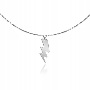 Naszyjnik z błyskawicą srebrny rodowany - Naszyjniki - miniaturka - grafika 1