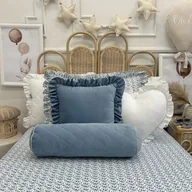 Pościel dla dzieci - Pościel biała w niebieskie listki dla dzieci i nastolatków różne rozmiary - miniaturka - grafika 1