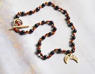 Naszyjniki - Choker OCHRONNY naszyjnik : turmalin & lunula - miniaturka - grafika 1