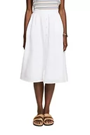 Spódnice - ESPRIT Spódnica midi, mieszanka bawełny i lnu, 100 / biały, 38 - miniaturka - grafika 1