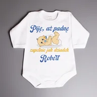Body dla niemowląt - Piję, aż padnę zupełnie jak wujek - body niemowlęce - miniaturka - grafika 1