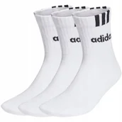 Skarpetki męskie - Skarpety adidas 3-Stripes Linear Half-Crew Cushioned 3P białe HT3437 37-39 - miniaturka - grafika 1