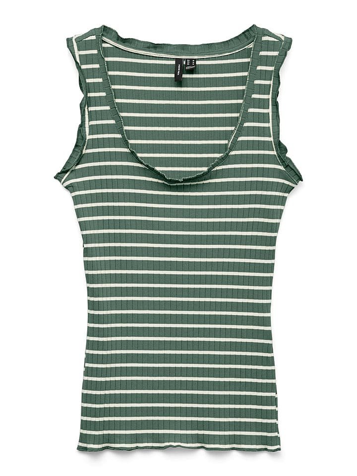 Vero Moda Top w kolorze zielono-białym