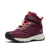 Buty dla chłopców - KEEN Unisex dziecięce Skua Mid wodoodporne buty turystyczne, Fig Brzoskwinia Fuzz, 35 EU - miniaturka - grafika 1