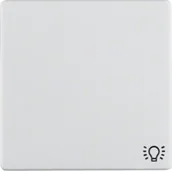 Klawisze i ramki - Hager polo Klawisz z nadrukiem symbolu światło śnieżnobiały aksamit Q.1 16206049 16206049 - miniaturka - grafika 1