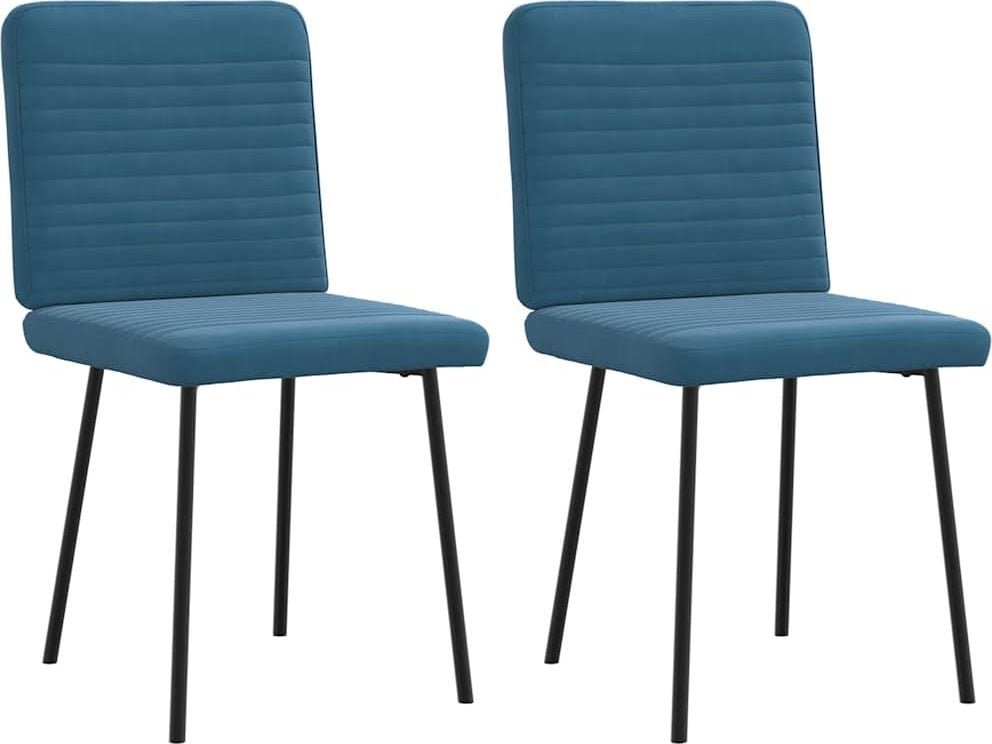 Krzesła stołowe, 2 szt., niebieskie, aksamitne