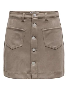 ONLY Spódnica z imitacji skóry Amazing 15351289 Beżowy Slim Fit - Spódnice - miniaturka - grafika 1