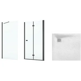 Zestaw Roca Capital kabina prysznicowa 80x80 cm kwadratowa MaxiClean z brodzikiem Terran biały (AM4508016M, AM4408016M, AP10332032001100) - Kabiny prysznicowe - miniaturka - grafika 1