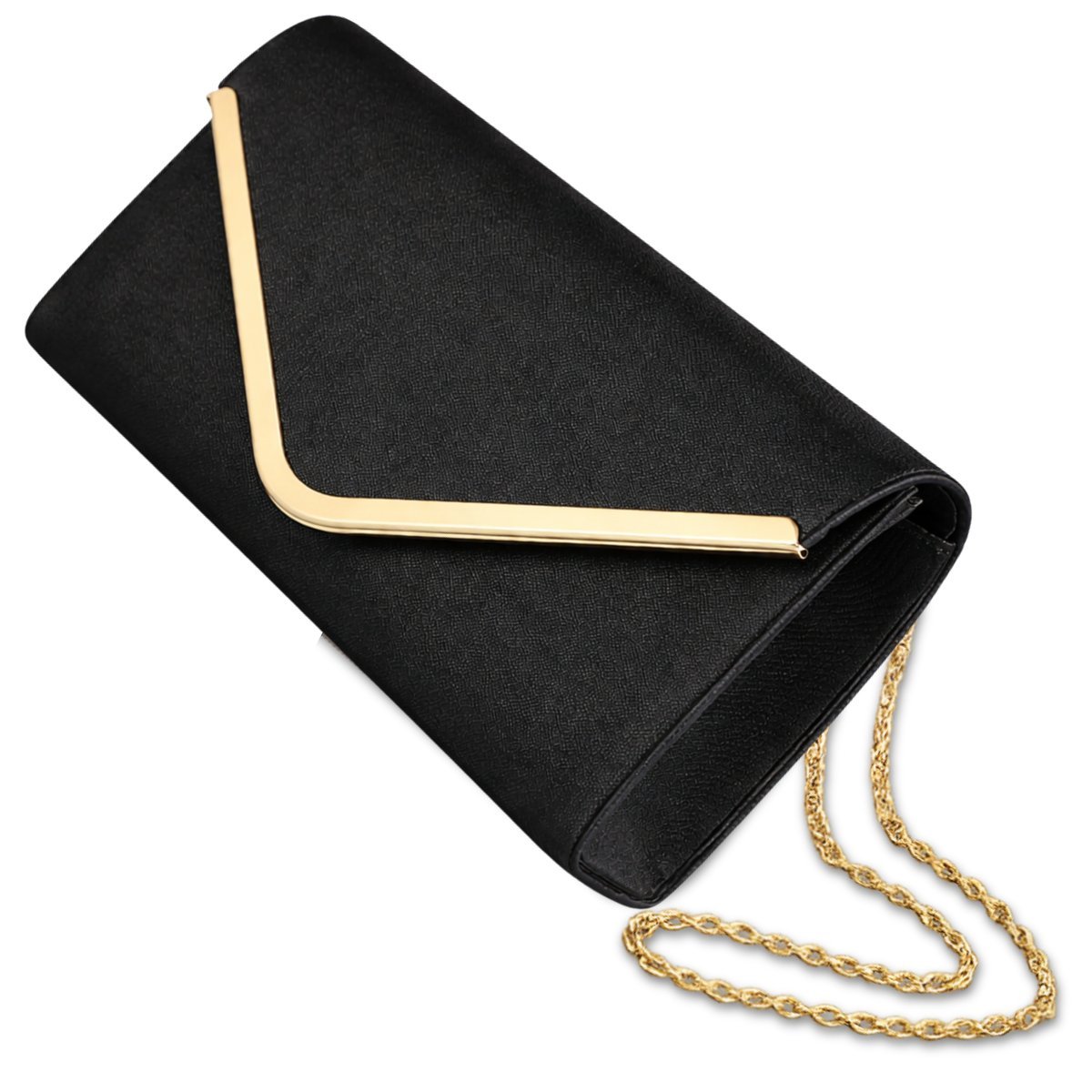 Kopertówka torebka wizytowa damska na ramie wieczorowa elegancka czarna