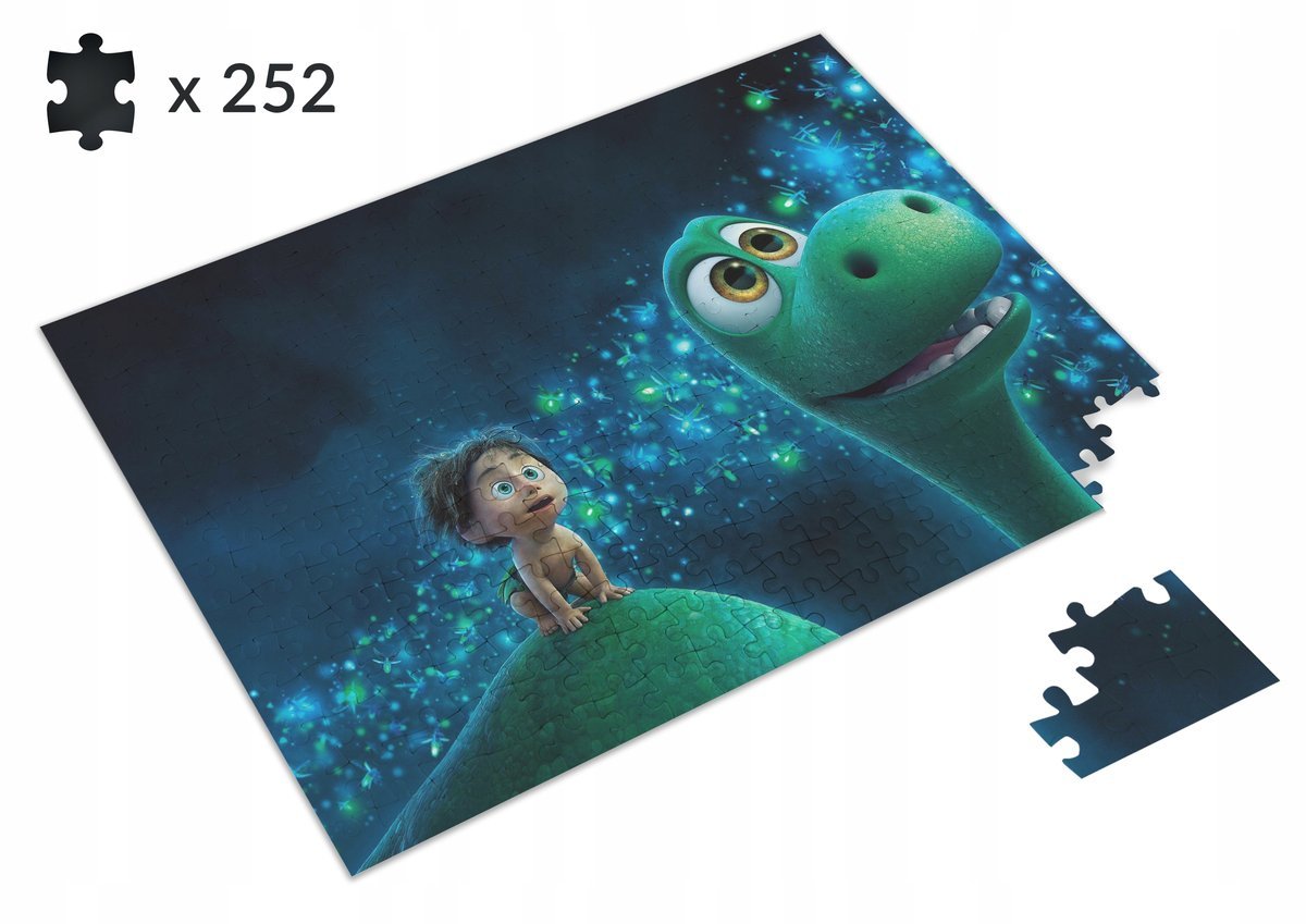 Puzzle Kolorowe + IMIĘ Dinozaury A3 252El. Prezent