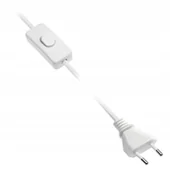 Akcesoria do oświetlenia - Kabel zasilający z wtyczką i włącznikiem Gtv 2m Biały 2×0,75mm2 - miniaturka - grafika 1