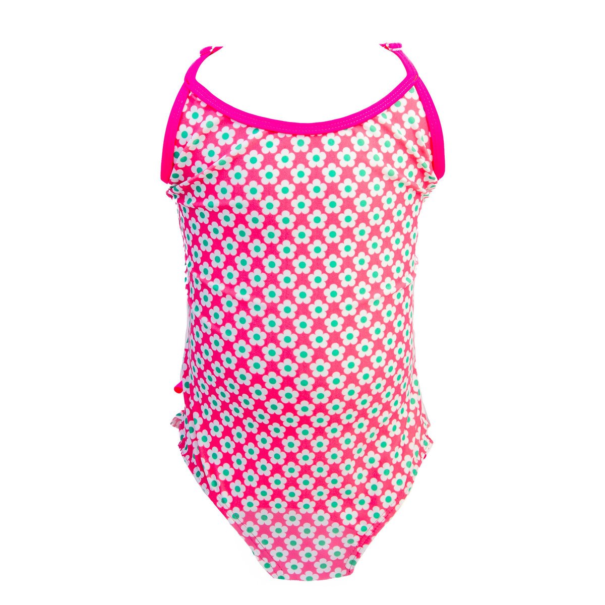 Dziewczęcy kostium kąpielowy jednoczęściowy kwiaty różowy Mariss