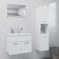 Meble łazienkowe - Lumarko Zestaw mebli łazienkowych, biały, płyta wiórowa - miniaturka - grafika 1