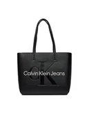 Torebki damskie - Calvin Klein Jeans Torebka Sculpted Shopper29 Mono K60K610276 Czarny - miniaturka - grafika 1
