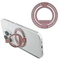 Etui i futerały do telefonów - Guess MagSafe Ring stand GUMRSALDGP różowy/pink Rhinestone - miniaturka - grafika 1