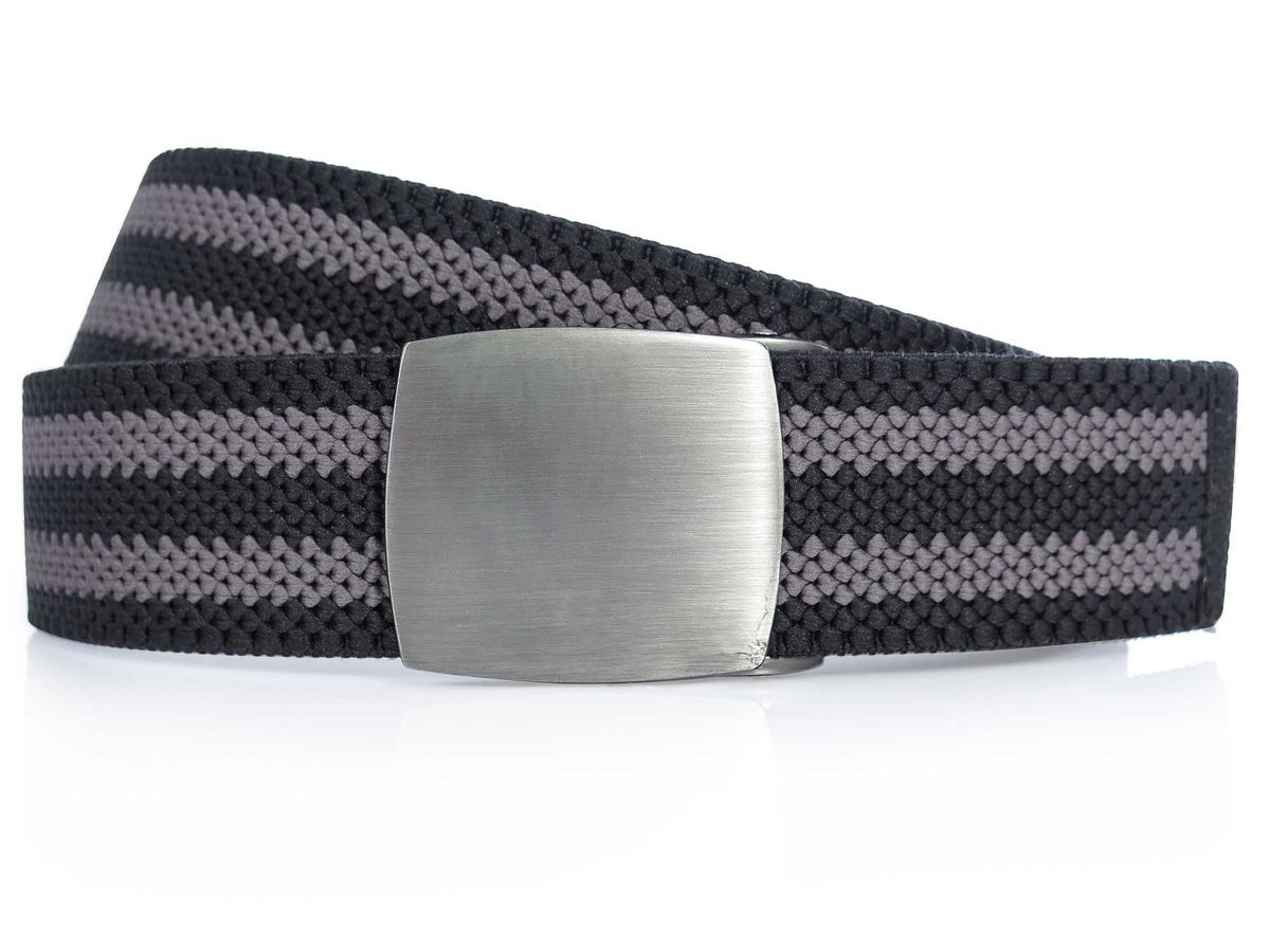 Czarno-szary elastyczny pasek do spodni z automatyczną klamrą PT4
