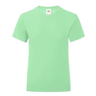 Koszulka dziewczęca ICONIC z odrywaną metką Fruit of the Loom Neo Mint 5-6 - Koszulki dla dziewczynek - miniaturka - grafika 1